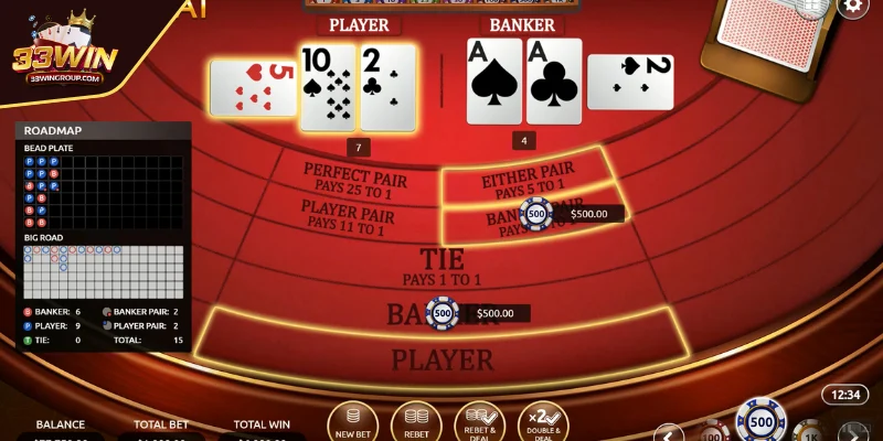 Chọn an toàn với cửa Banker Baccarat 33WIN